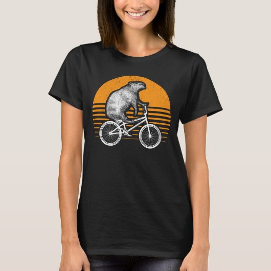 キャピおもしろいバラ乗用バイクレトロケイピラ自転車 Tシャツ (正面)