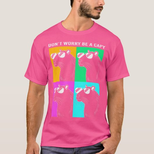 キャピおもしろいバラ心配する心配しないキャピィCapybara恋人 Tシャツ (正面)