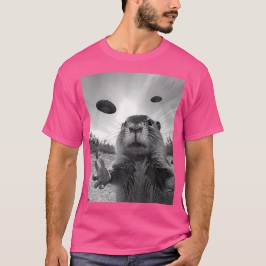 キャピおもしろいバラUfoエイリアンおもしろい 風変わり Tシャツ (正面)