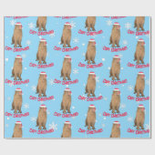 キャピおもしろいークリスマスカピバラプンホリデー ラッピングペーパー (フラット)