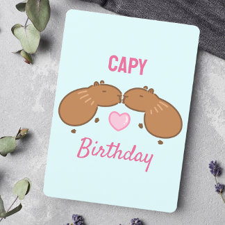 キャピキスをするバラカップル誕生日カード シーズンカード