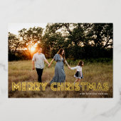 キャピタルはっきりした金ゴールドメリークリスマスフォト 箔シーズンカード (正面)