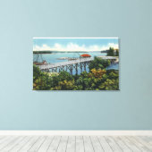 キャピタルアイランドニュー足ブリッジビュー キャンバスプリント (インサイチュ (ウッドフロア))