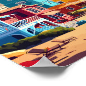 キャピトラビーチカリフォルニアUSAヴィンテージ旅行 ポスター (角)