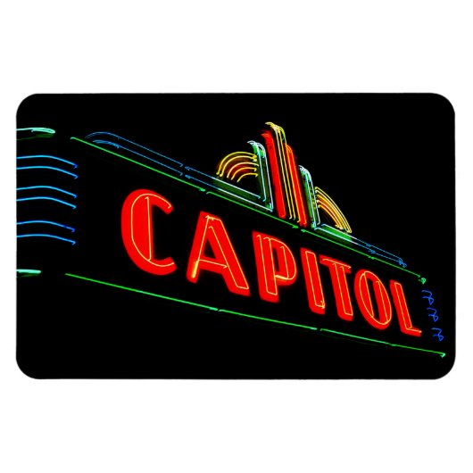 キャピトルシアター – シアターヴィンテージネオンマーキーサイン マグネット (横)