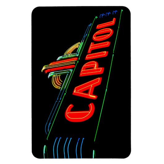 キャピトルシアター – シアターヴィンテージネオンマーキーサイン マグネット (縦)