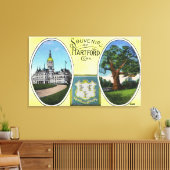 キャピトルビルとオークツリーのビュー キャンバスプリント (インサイチュ (リビング))