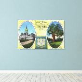 キャピトルビルとオークツリーのビュー キャンバスプリント (インサイチュ (ウッドフロア))