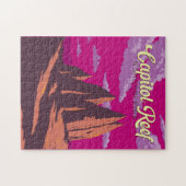 キャピトルリーフナショナルパークイラストレーショントラベルアート ジグソーパズル (横)