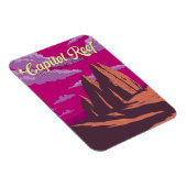 キャピトルリーフナショナルパークイラストレーショントラベルアート マグネット (右側)