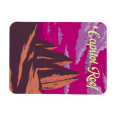 キャピトルリーフナショナルパークイラストレーショントラベルアート マグネット (横)