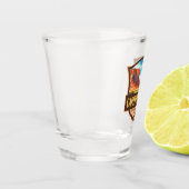 キャピトルリーフナショナルパークイラストレーションレトロアート ショットグラス (左)