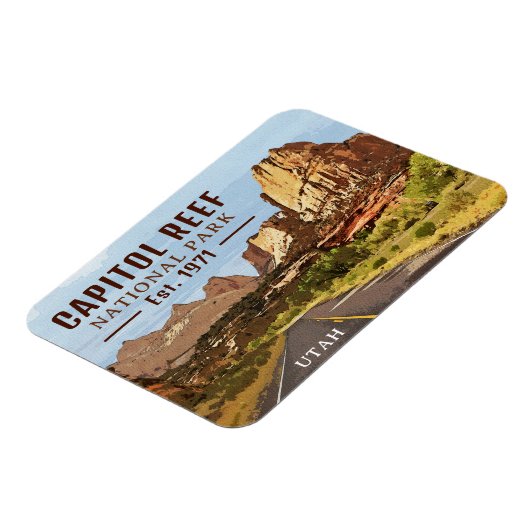 キャピトルリーフナショナルパークユタデザートウォーター色 マグネット (左側)