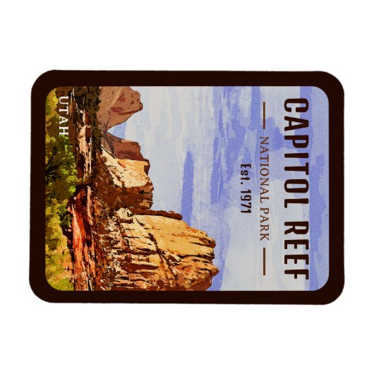 キャピトルリーフナショナルパークユタデザートウォーター色 マグネット (横)