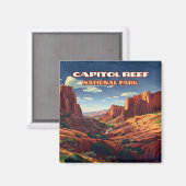 キャピトルリーフナショナルパークユタデザートヴィンテージ マグネット (正面/裏面)
