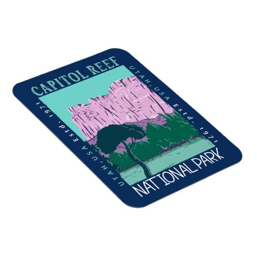 キャピトルリーフナショナルパークユタ動揺してレトロ マグネット (右側)