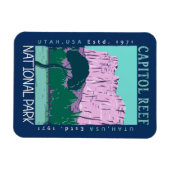 キャピトルリーフナショナルパークユタ動揺してレトロ マグネット (横)