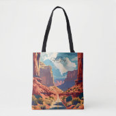 キャピトルリーフユタヴィンテージアートトラベルイラストレーション トートバッグ (正面)