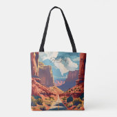 キャピトルリーフユタヴィンテージアートトラベルイラストレーション トートバッグ (裏面)