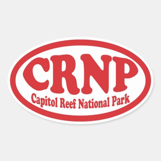 キャピトルリーフ国立公園赤い楕円シール 楕円形シール (正面)