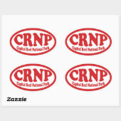 キャピトルリーフ国立公園赤い楕円シール 楕円形シール (シート)