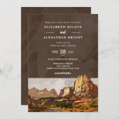 キャピトルリーフ国立公園 ユタ州 砂漠 水彩 結婚式 招待状 (正面/裏面)