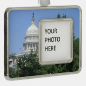キャピトル建物from Bartholdi Park シルバープレートフレームオーナメント (右)