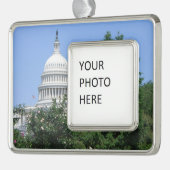 キャピトル建物from Bartholdi Park シルバープレートフレームオーナメント (左)