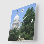 キャピトル建物from Bartholdi Park スクエア壁時計 (傾斜)