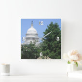 キャピトル建物from Bartholdi Park スクエア壁時計 (ホーム)