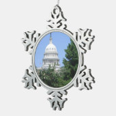 キャピトル建物from Bartholdi Park スノーフレークピューターオーナメント (右)