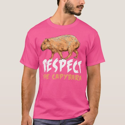 キャピバおもしろいラキャピバラを尊敬する Tシャツ (正面)