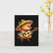 キャピバイラソンブレロGuitar Cinco De Mayo Mexican Kid カード (黄色い花)