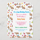 キャピバカラフルラズキュートキッズレインフォレスト誕生日 招待状 (正面/裏面)