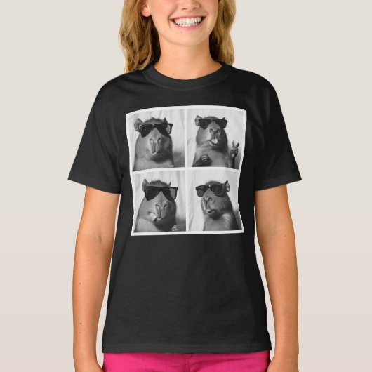 キャピバクールラフォトブースおもしろい写真家 Tシャツ (正面)