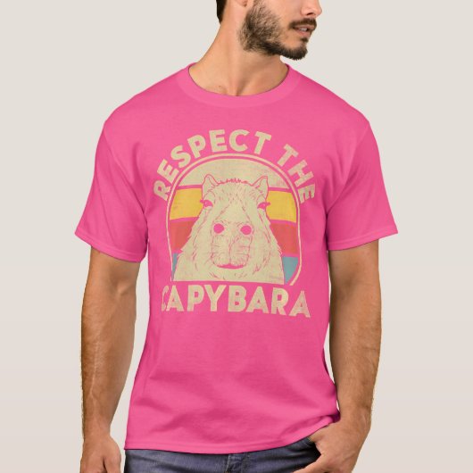 キャピバラおもしろいの恋人を尊敬 Tシャツ (正面)