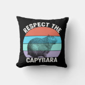 キャピバラおもしろいの恋人Tシャツを尊重 クッション (正面)