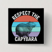 キャピバラおもしろいの恋人Tシャツを尊重 缶バッジ (正面)