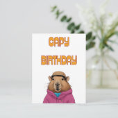 キャピバラおもしろいアニマルキャピバラ誕生日カード (スタンド正面)