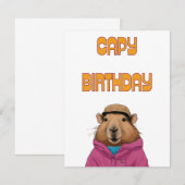キャピバラおもしろいアニマルキャピバラ誕生日カード (正面/裏面)