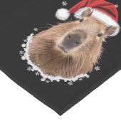 キャピバラおもしろいクリスマス ショートテーブルランナー (コーナー)