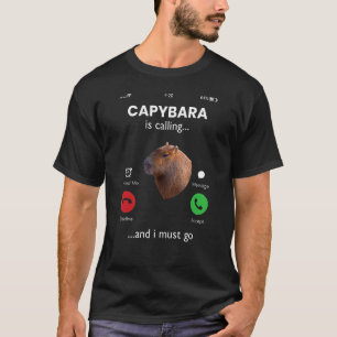 キャピバラが呼んでるからキャピバラ行かなきゃ Tシャツ