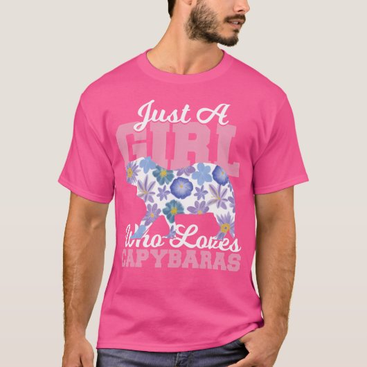 キャピバラが大好きな女の子 Tシャツ (正面)