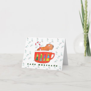 キャピバラのクリスマスかわいいキャピバラの温かい願い カード