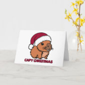 キャピバラのクリスマス カード (黄色い花)