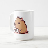 キャピバラのコーヒー好き コーヒーマグカップ (正面左)