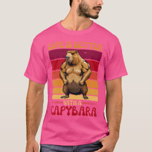 キャピバラのフィットネスボディービルダーで生活が良い Tシャツ