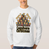 キャピバラのメリークリスマスを過ごす Tシャツ (正面)
