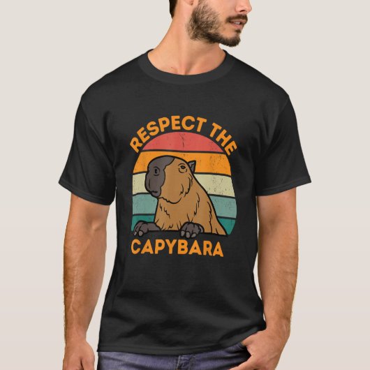 キャピバラの動物を尊敬おもしろいするカピバラ Tシャツ (正面)