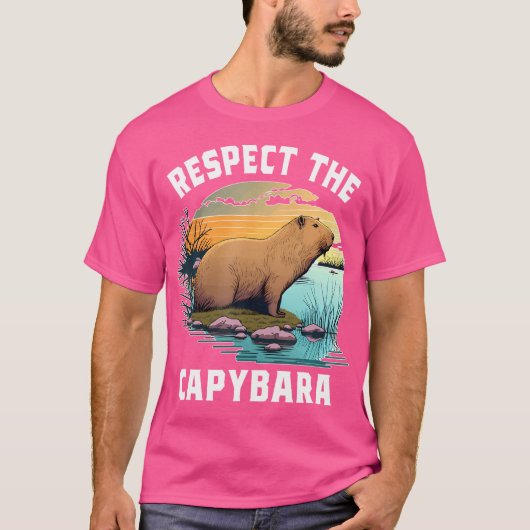キャピバラの動物キャピバラおもしろいの恋人を尊敬 Tシャツ (正面)